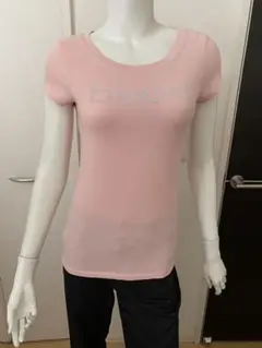 bebe ストーン装飾 ピンク Tシャツ 半袖
