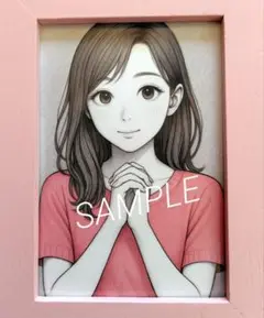 美少女イラスト お願いポーズ 手描き風アートNo.15