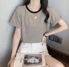ボーダー　半袖Tシャツ Lサイズ