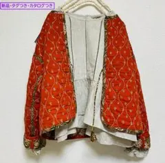 【新品未使用】フラワー柄キルトリバーシブルジャケット TSUHARU ブラウン