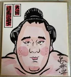 相撲似顔絵色紙　日馬富士
