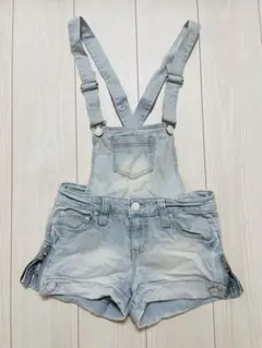 デニム　サロペット　ショートパンツ デニムオーバーオール