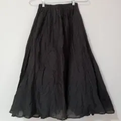 コーエン ロングフレアスカート ブラック F コットン ウエストゴム