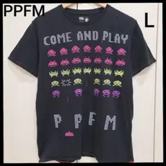 PPFM　スペースインベーダー　参　半袖　Tシャツ　ブラック　メンズ　L