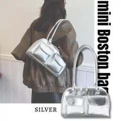 チャビーバッグ　シルバー ミニボストン　バッグ　ショルダー　トートバッグ