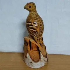 木彫りの雷鳥の置物 　お土産品