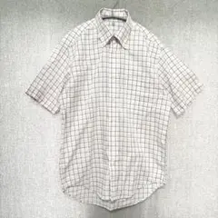 美品✦UNIQLOメンズポロシャツ S 白系チェック 綿100 オールドユニクロ