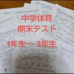 中学期末テスト　中学体育 中学期末テスト対策 中学副教科　中学過去問 中学テスト