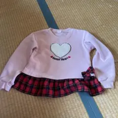 corette トレーナー 120 ピンク ハート刺繍