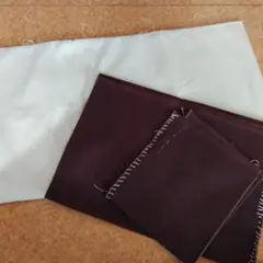 刺繍布セット ブラウンとクリーム色