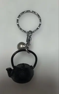 未使用　南部鉄器 急須型キーホルダー 鈴付き