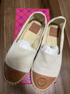 TORY BURCHトリーバーチエスパドリーユ24cmブラウンサイズ7US
