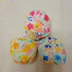 お手玉　3個　ハンドメイド　知育玩具　うさぎ　花柄