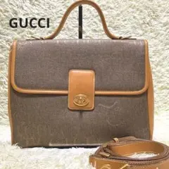 GUCCI 2way ヴィンテージ ショルダーバッグ ハンドバッグ キャンバス