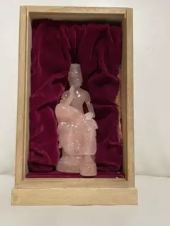 仏像 天然水晶 弥勒仏 弥勒菩薩 紅水晶 13cm