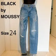 BLACK by moussy ストレートデニム ライトブルー