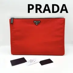 PRADA バンドバッグ クラッチバッグ 三角プレート2ng015 レッド