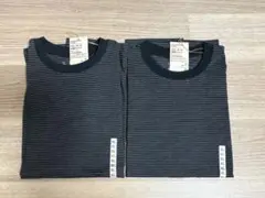 無印良品　天竺編みクルーネック半袖Ｔシャツ（ボーダー）