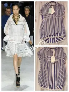 【新品未使用タグ付き】sacai サカイストライプブラウス