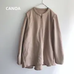 CANOA 【9号】ノーカラージャケット／ベスト　2way ベージュ　春　秋