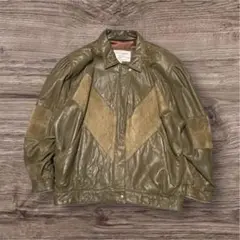 アメカジ レザージャケット M オリーブグリーン