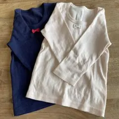 アンダーシャツ 2枚セット ネイビー ホワイト 100cm