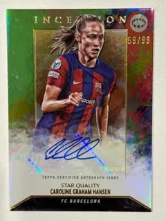 キャロライン グラハム ハンセン Topps Chrome 直筆サイン CAROLINE GRAHAM HANSEN 2024 TOPPS CHROME UEFA WOMENS SOCCER