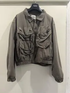 ZARA オリーブグリーン ミリタリージャケット M