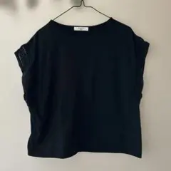 Samansa Mos2 blue☆袖レースノースリーブカットソー ブラック