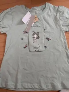 新品　女の子トップス120cm 半袖Tシャツ　ミントグリーン　プリンセス