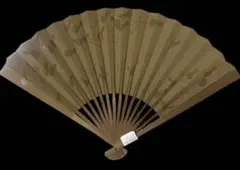 新品未使用　黄土色　瓢箪柄　大長　扇子