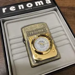 renoma PARIS オイルライター 時計付き ゴールドカラー