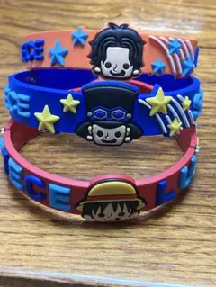 ワンピース　やわらかブレス　エース、サボ、ルフィ　3点セット