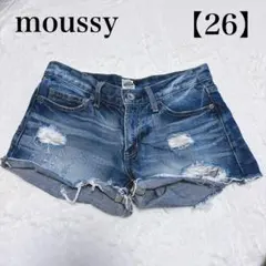 moussy マウジー ショートパンツ デニム ダメージ加工 ジーンズ　26