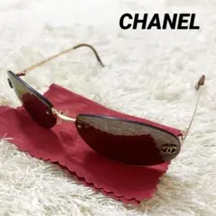 極美品 CHANEL サングラス 4013 c.125/59 リムレス ブラウン