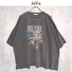 JaVa ジャバ【S】綿100%ピグメント加工グラフィックTシャツ