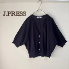 【ジェイプレス/J.PRESS】カーディガン　ドルマン風　ショート丈　クロップド