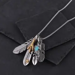 ★大人気★フェザーネックレスヒップホップペンダント