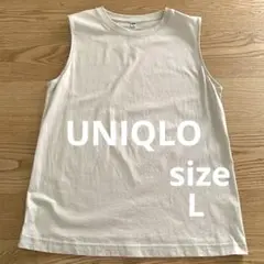 【UNIQLO】ユニクロ ノースリーブ Tシャツ L レディース トップス