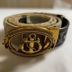ゴールドバックルベルト アンカー錨 メンズ 小物 ファッション 未使用品