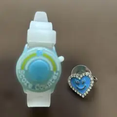 ゴルフ　青いハート型マーカーとスコアカウンター2点