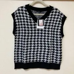 新品 しまむら チドリガラニットベスト