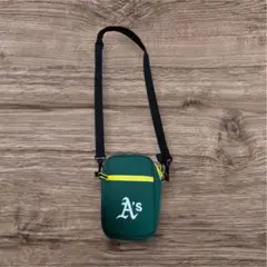 A's ロゴ ポーチ グリーン