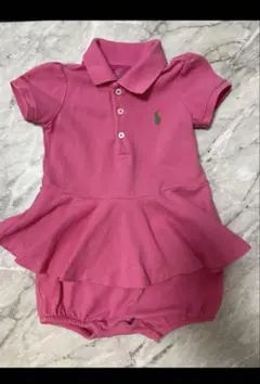 【Ralph Lauren】ワンピース風ピンクロンパース 9M
