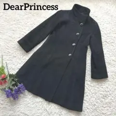 Dear Princess【アンゴラ　ウール混】【スタンダードカラー】黒コート