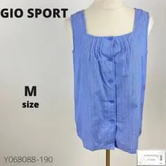 美品 GIO SPORT ジオスポーツ トップス ブラウス ストライプ シンプル