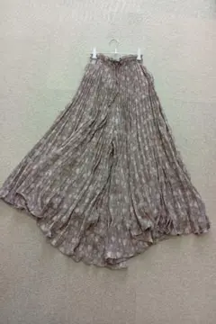 プリーツ ガウチョ ロング キュロット スカート ワイド パンツ 春夏 M L
