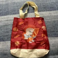 赤い手提げ袋 キャラクター付き