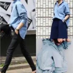 美品◎upper hights アッパーハイツ デニムシャツ 富岡圭子さん着用