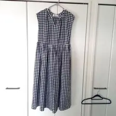 Market ノースリーブ ロングワンピース チェック柄